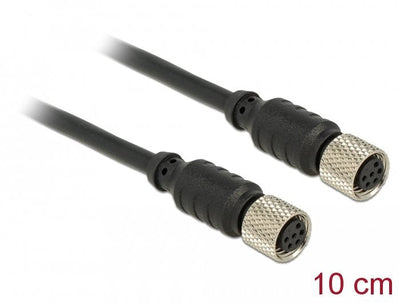 Delock M8 Sensor- Cable Alargador Actuador 6 Pin Connector Female a 6 Pin Connector Female Waterproof 10CM — image 1