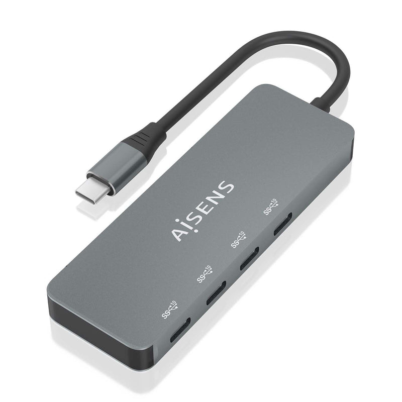 Aisens Hub USB 3.2 GEN2 10G Usb-c, USB-C/M-4x USB-C/H, Grey 15CM