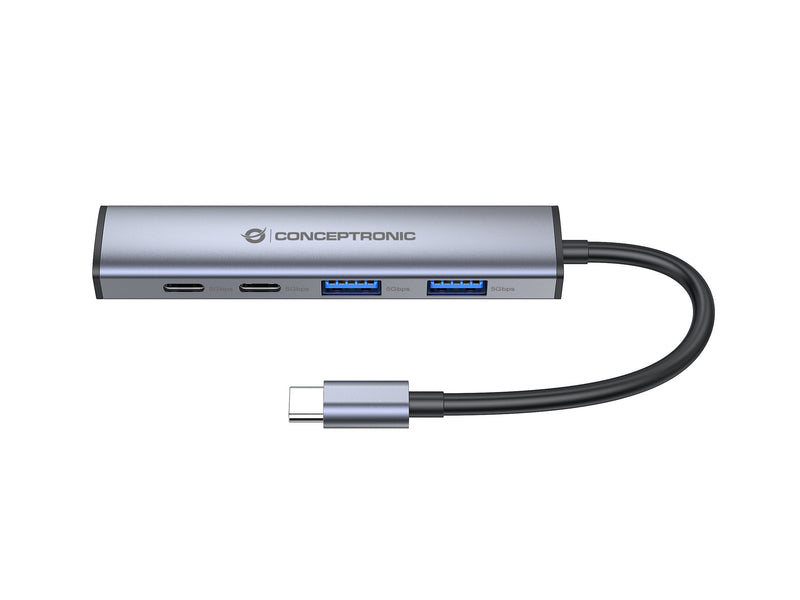 Conceptronic HUBBIES22G Hub Interfaz USB 3.2 Gen 1 (3.1 Gen 1) Type-c 5000 Mbit/S Grey
