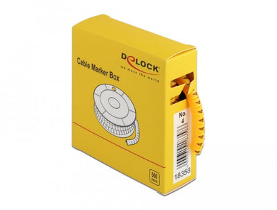 Delock Marcador Cables Box, Nr: 4, Yellow 500 Units — image 1