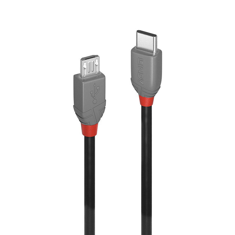 Lindy 36892 USB Cable 2M 2.0 USB C Micro-usb B Black Grey