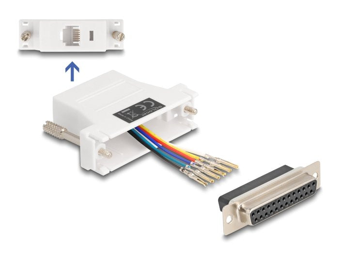 Delock D-sub 25 Pin Connector Female a RJ12 Connector Female Kit Assembly White