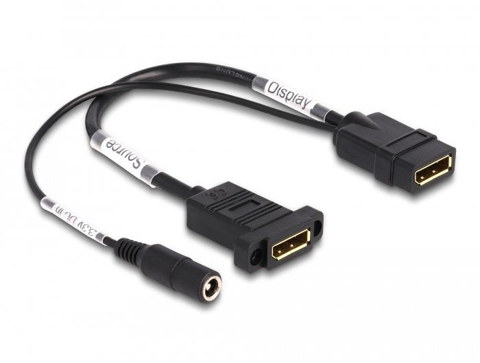 Delock DisplayPort Cable 4K 60 HZ With DC Einspeisung 2,1 X 5,5MM 0,30M Zum Einbau
