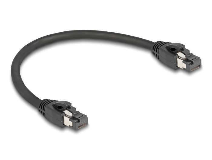 Delock Network Cable RJ45 CAT.8.1 S/FTP 25CM Bis 40Gbps Black