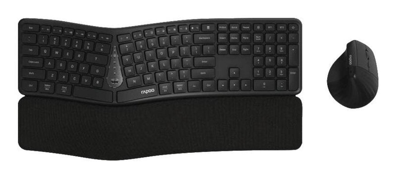 Rapoo Cableloses Multimodus-kombi-set 8810ME Qwertz Keyboard + Mouse Grey