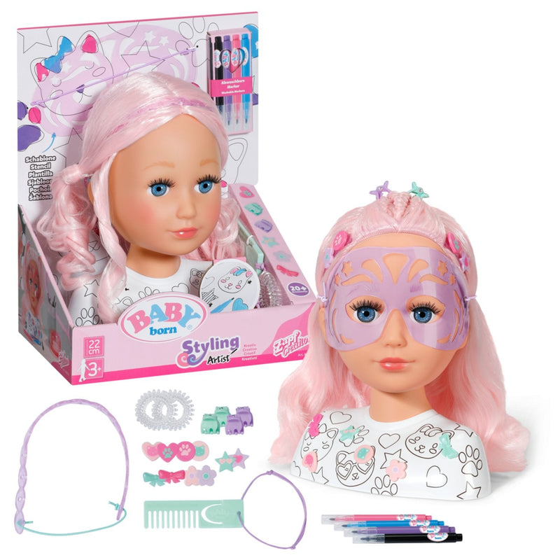 Zapf Creation Baby Born® Styling Head Creative, Make-up And Hairy Head 836033