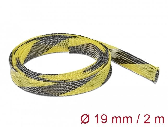 Delock Case Trenzada Expandible 2 Mx 19MM Negro-amarillo