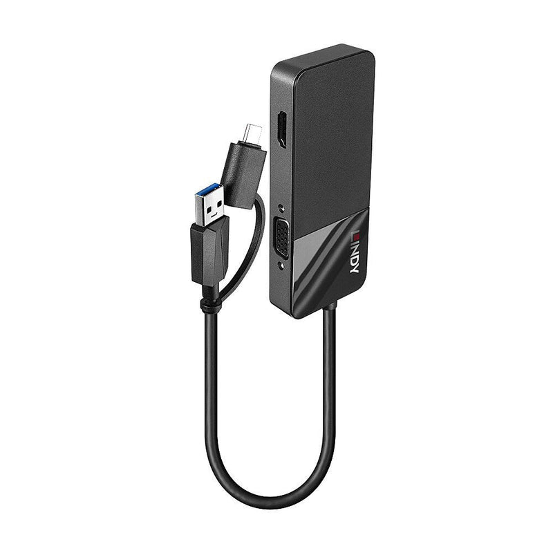Lindy 43354 Hub Interfaz USB 3.2 Gen 1 (3.1 Gen 1) Type-a + Type-c Black