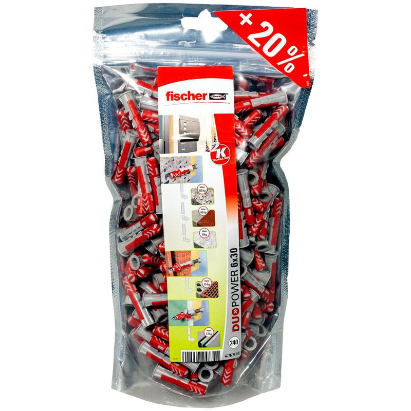 Tacos Duopower Bigpack Ø6 X 30MM, Bolsa 240 Unidades