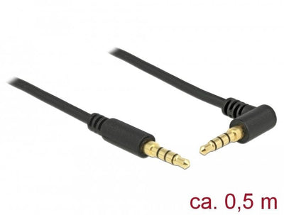 Delock 85607 Cable Audio 3.5MM 4PIN-ST St 0,50M Acodado Black — image 1