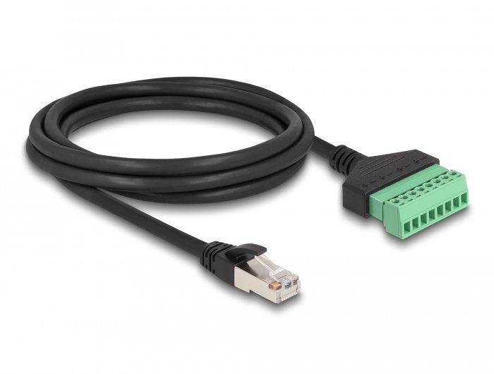 Delock Cable RJ45 CAT.6 Plug Zu Terminalblock Adapter 2M 2-TEILIG