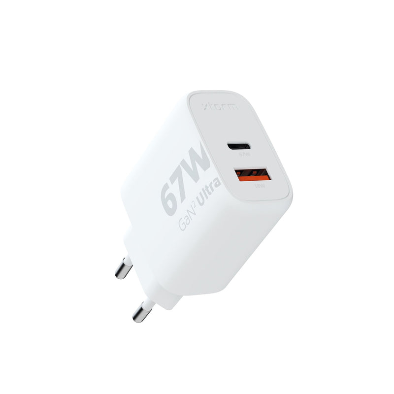 Xtorm Charger USB Travel/Wall 67W GAN2 Ultra Wall Type-c/USB 3.0 White Up To 67W/ 1x USB-C, 1x USB-A