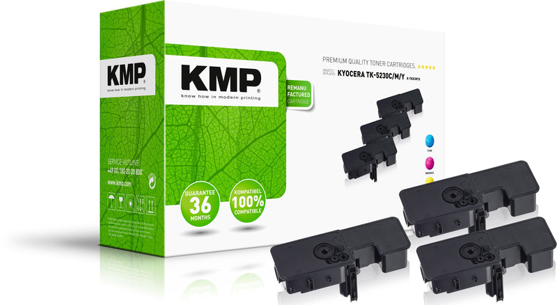 Kmp 2911,3030 Toner 3 Pieces Compatible Kyocera TK5230C Cyan Magenta Yellow