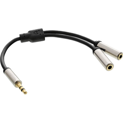 Inline Cable And Audio Slim 3,5MM Male a 2X Female 0,15M — image 1