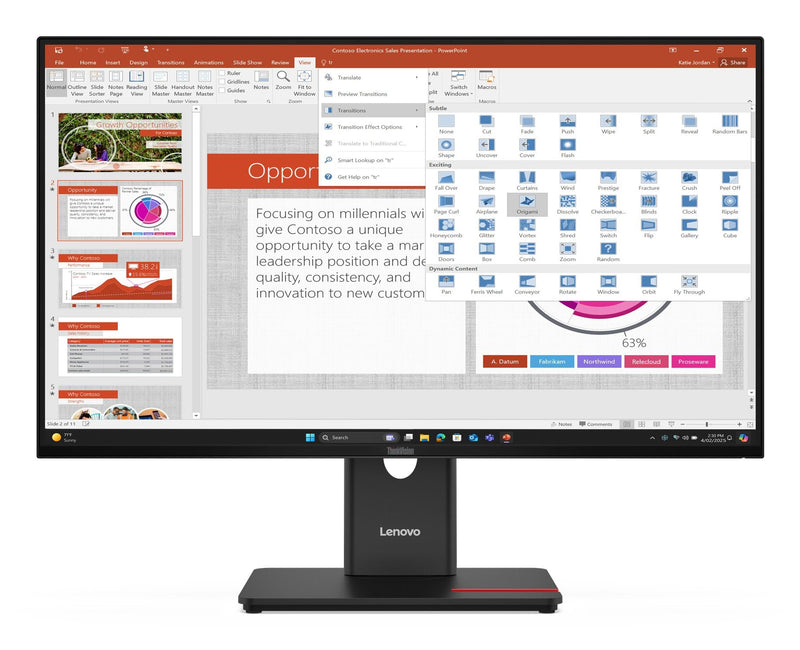 Lenovo Monitor 27 Thinkvision T27-40 LED 1920 X 1080 Pixels Full HD Black