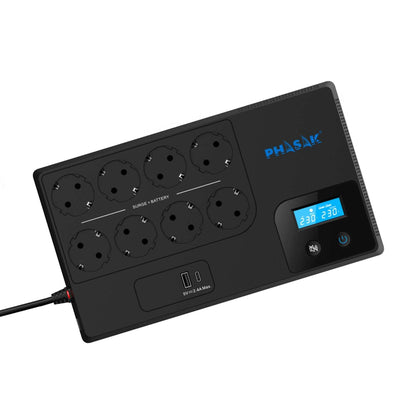 Phasak UPS Line Interactive Smart Home 1050VA 1050VA-600W 8 Salidas Formato Bloque — image 1