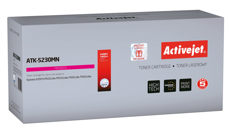 Activejet Cartridge Toner ATK-5230MN Spare Part Kyocera TK-5230M Supreme 2200 Páginas Red