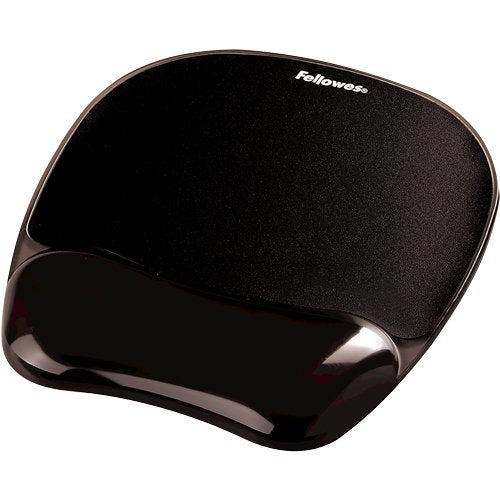 Fellowes Mouse Pad Wrist Rest Gel Crystal Black
