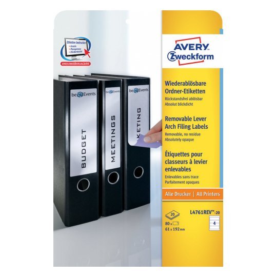 Avery Zweckform Labels Ring Binder 61,0 X 192,0MM White