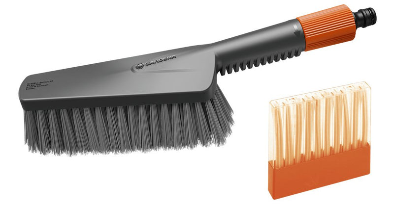 Gardena Set Of Lavado Cleansystem With Brush Mano M Soft Brush Grey Includes 10 Barcodes Soap 18863-20