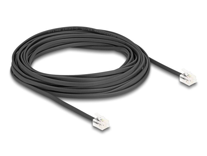 Delock Cable Telefónico RJ11 Connector Male a RJ11 Connector Male Black 10M