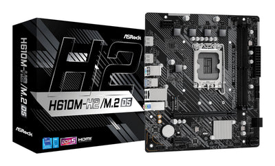 Asrock Motherboard H610M H2 M.2 Intel H610 1700 microATX 2 DDR5 2 HDMI GB LAN PCIE4 1X M.2 — image 1