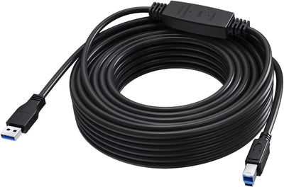 USB Cable 3.0 15M Amplifier Activo a Mitad Cable Connectors Niquelados Wide Band 5Gbps USB a (m) a USB B (m) D — image 1