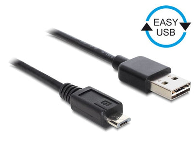 Delock Cable Easy-USB 2.0 Type-a Male USB 2.0 Type-micro-b 50CM Black — image 1