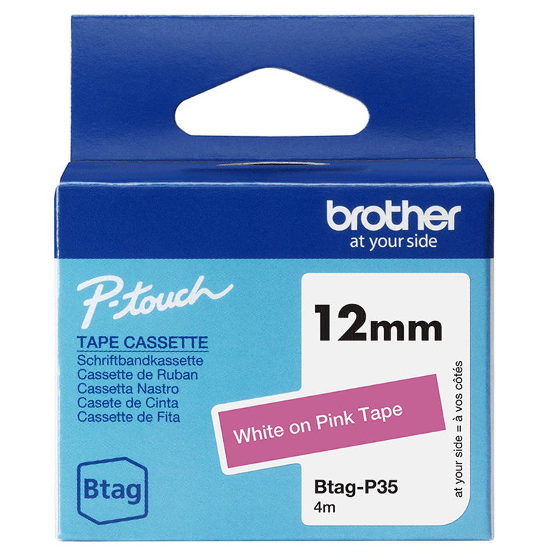 Brojoher Tape BTAGP35 / BTAG-P35 White Sobre Pink