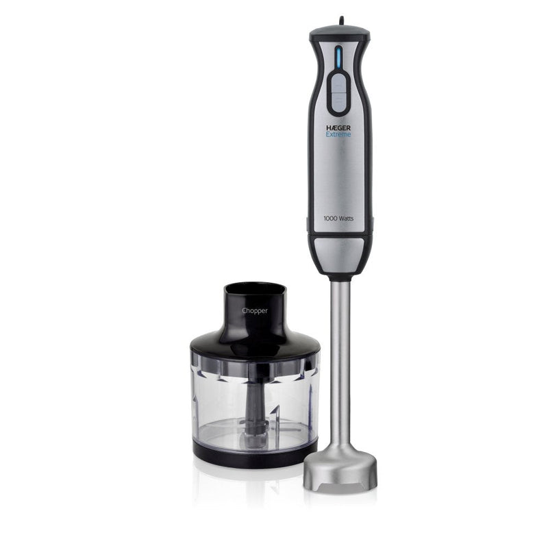 Haeger Blender Extreme Chopper 1000W 2 Switches Toque Easy/Soft Eje Desmontable Pie Acero Inox Includes Choppe