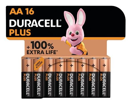 Duracell Pack 16 Batteries Aa Plus Power Boost DPBLR6B16 1.5V Alcalinas