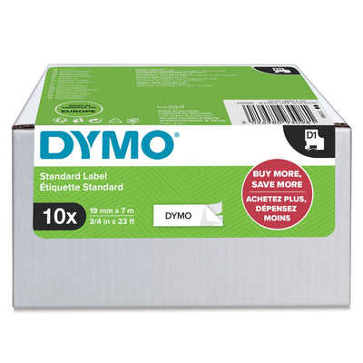 Dymo D1 Tape Self-adhesive Standard Black Sobre White 19MMX7M, Pack 10 S0720830 (45803) — image 1