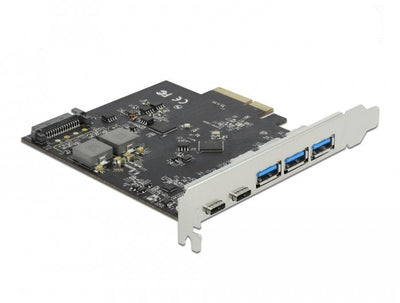 Delock Card Pci Express X4 a 2 X USB Type-c + 3 X USB Typ-a — image 1