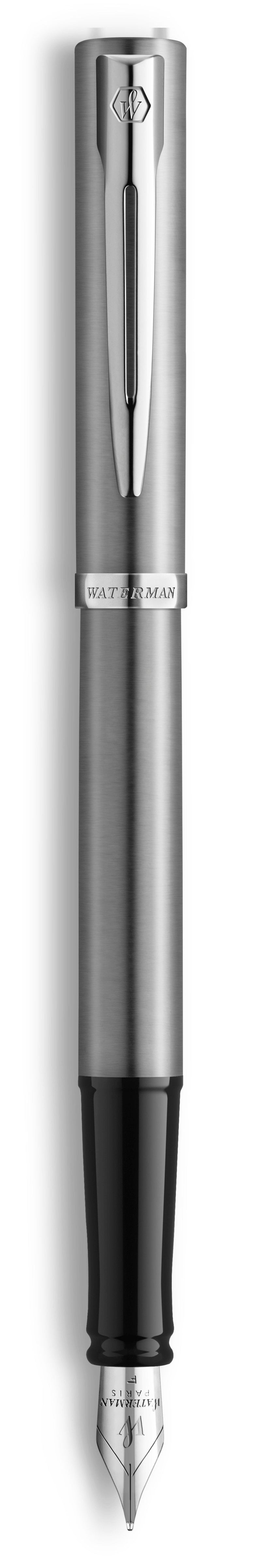 Waterman Pluma Estilográfica Impression Stainless Steelct F Blue Box Of Regalo
