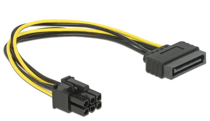 Delock Cable Power SATA 15-PIN a Pci 6-PIN 0.21M 82924
