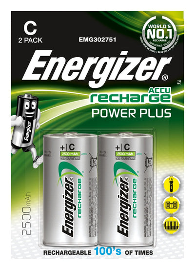 Energizer Power Plus Battery Rechargeable HR14 C 2500MAH BLISTER*2 — image 1