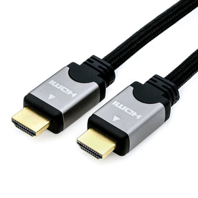 Roline HDMI High Speed Cable With Ethernet, St-st, Black Silver 2M — image 1