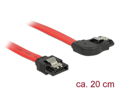 Delock SATA 6GB S Cable Gerade Auf Rechts Gewinkelt 20CM Red — image 1