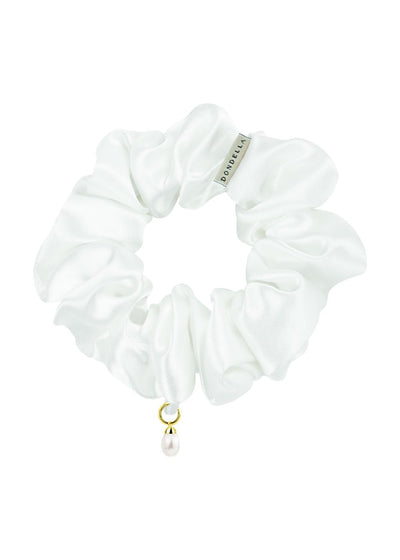Mulberry Silk Scrunchie - Pearl