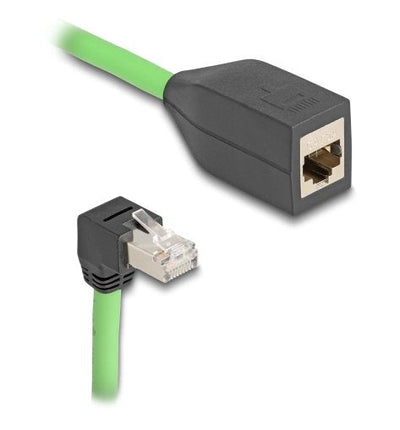 Delock RJ45 Network Cable Alargador CAT.6A Connector Male Abajo Angulado a Connector Female Sf UTP Schleppkett — image 1