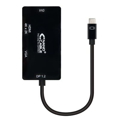 Nanocable Converter USB-C a Svga / DVI / HDMI - 3 1. USB-C/M-VGA/H-DVI/H-hdmi/H 4K - 10CM - Black — image 1