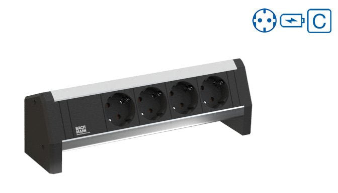 Bachmann Power Strip Desk 2XCEE7 3 1x USB Charger