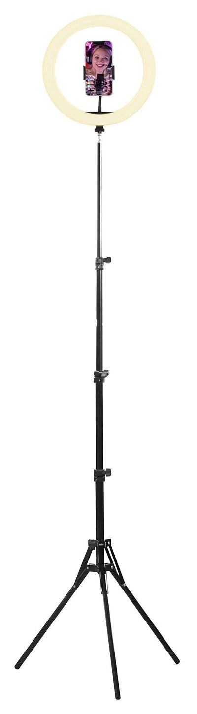 Tnb Influence - 12 LED Ring Light In White And RGB Light + Tripod For Studio - Black — image 1