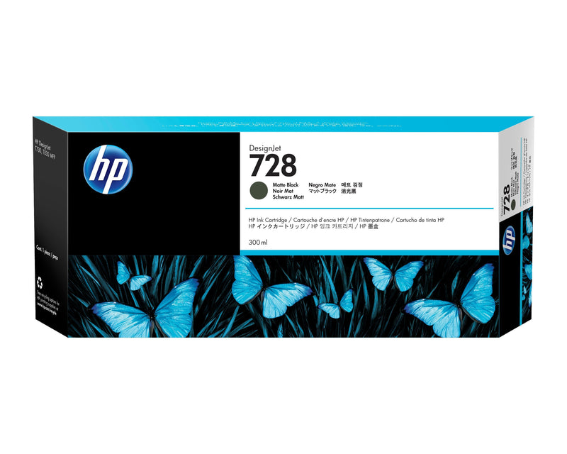 HP Genuine Ink 728 300ML Black Matte Genuine Designjet T730, T830