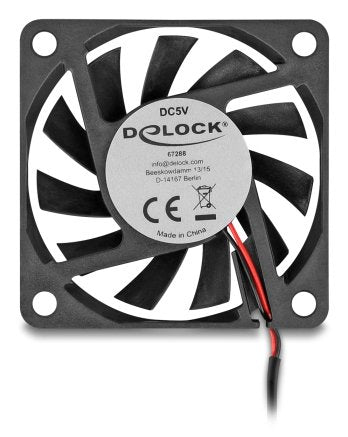 Delock Fan Axial 5V Dc, 60 X 60 X 10MM Black — image 1