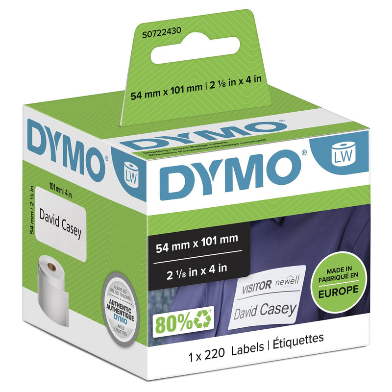 Dymo Labels Label Writer Paper Envio 220 Units Blancas 101X54 Mm