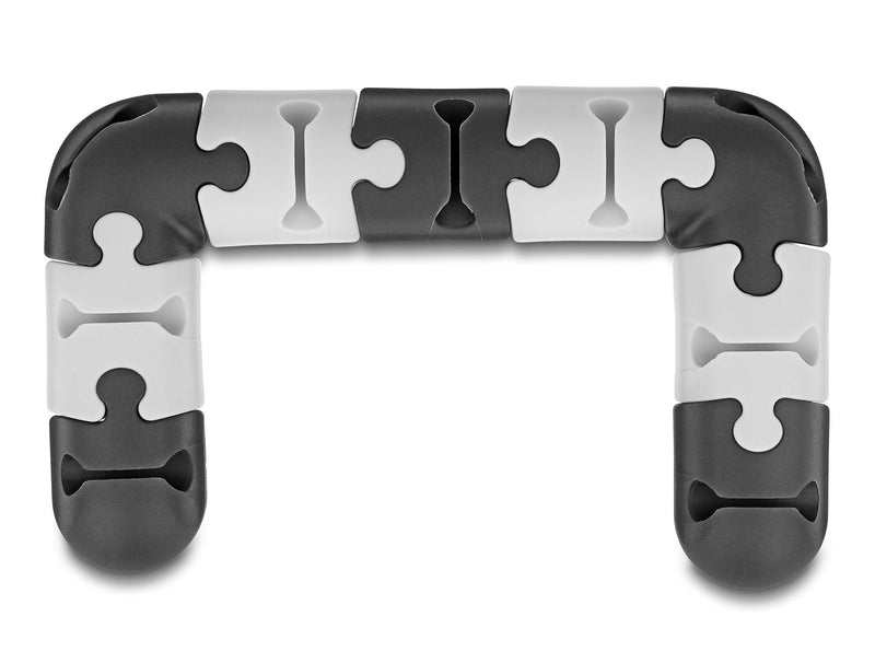 Delock 18448 Set Modular Self-adhesive Portacables 9 Pieces Black / Grey