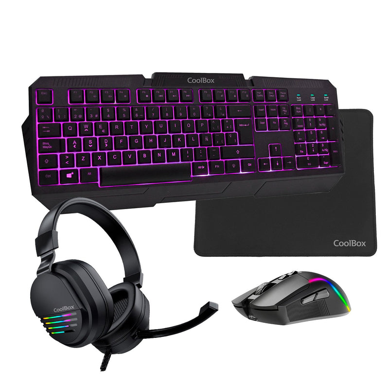 Deep Gaming Keyboard Spanish + Mouse + Headphones + Mouse Pad X Wing 2