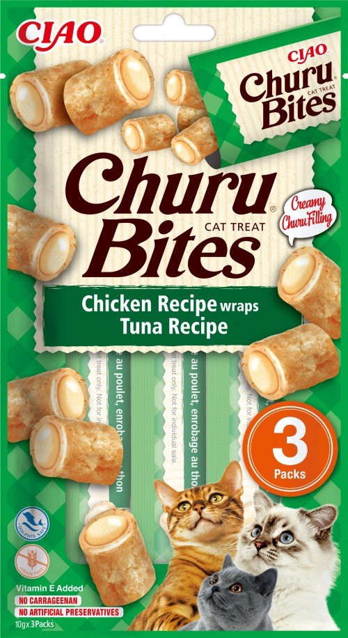 Inaba Golosina Gatos Churu Bites Atún With Pollo 3X10 G