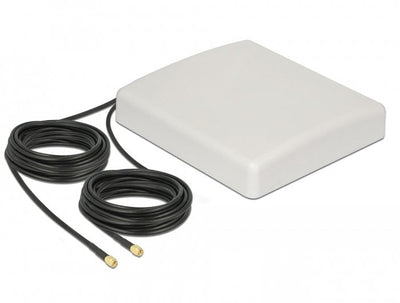 Delock Antenna LTE Mimo 2 X Sma Plug 8 dBi Directional With Cable Connection RG-58 10M White Outdoor — image 1